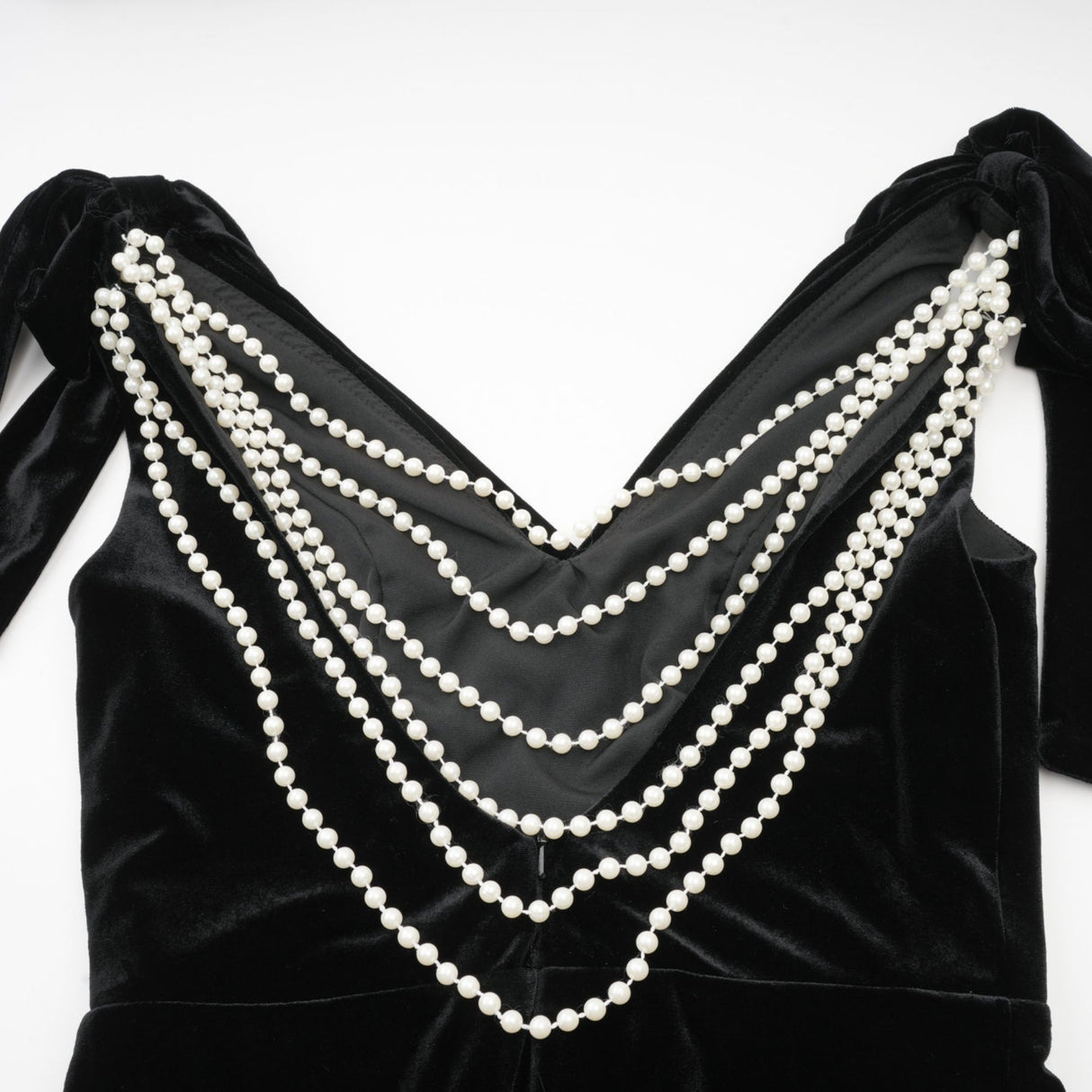 Vittoria Maxi Dress Sleek Black Velvet Cowl Neck Open Back Bow