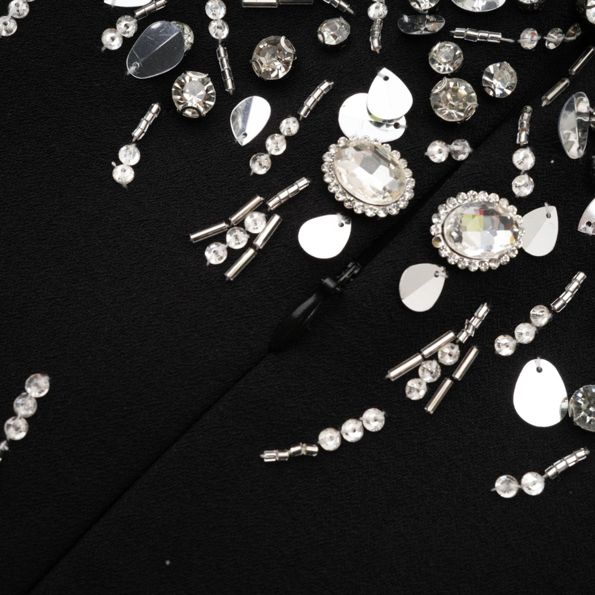 Vittoria Mini Dress Crystal Embellished Black Strapless & Flared