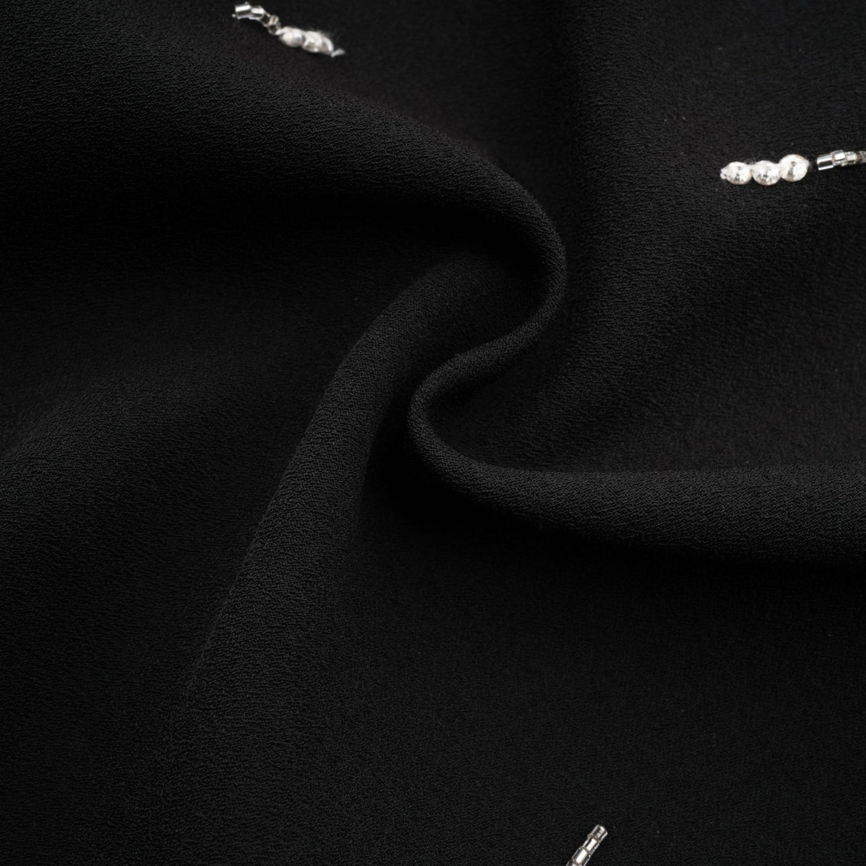 Vittoria Mini Dress Crystal Embellished Black Strapless & Flared