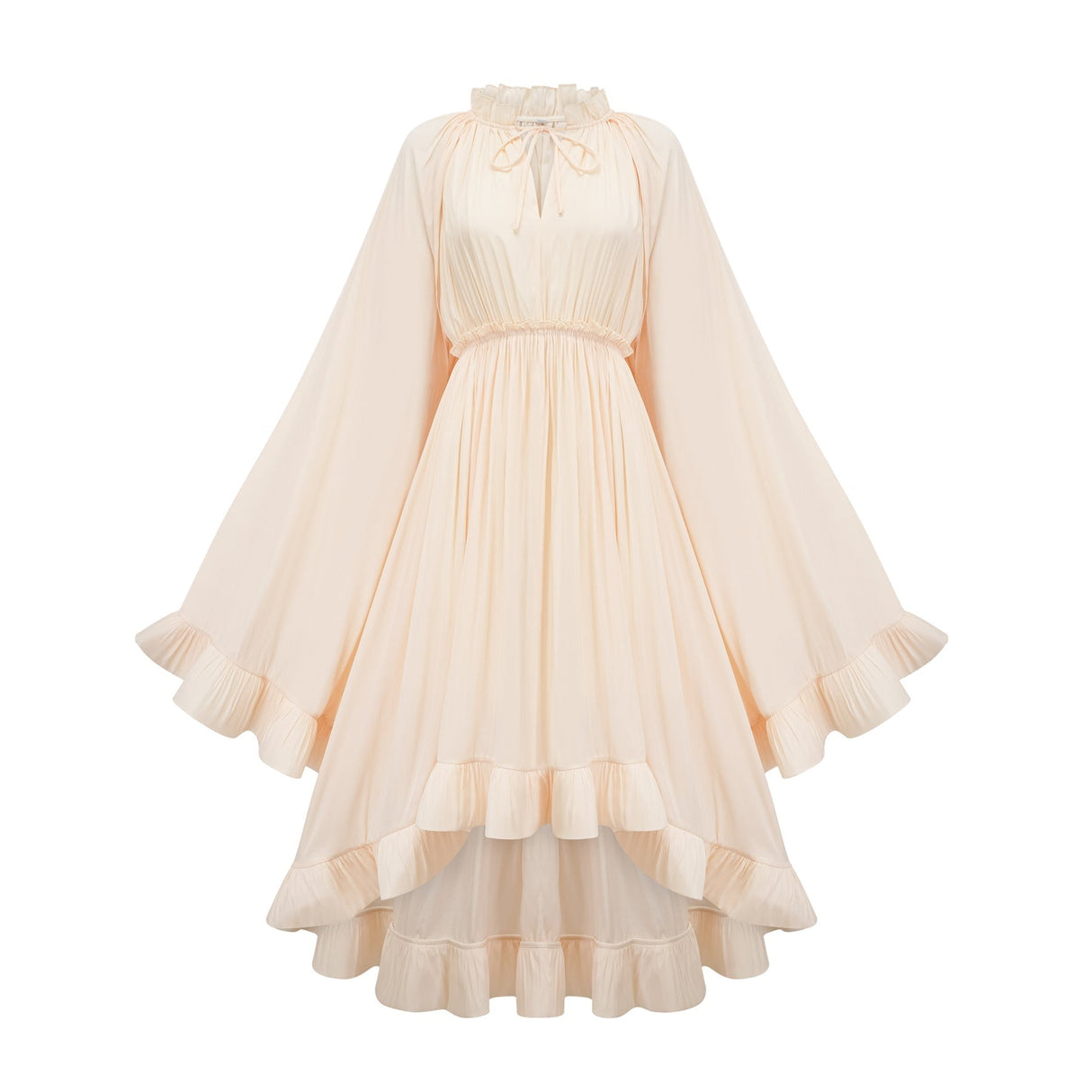 Vivian Midi Dress with V - Neck and Ruffled Detailing