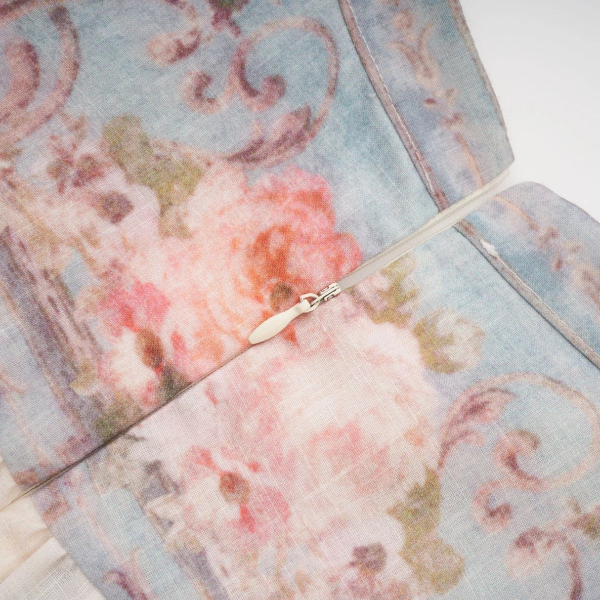 Willa Mini Dress Romantic Blue Floral V - Neck Mini - Length Button - Front