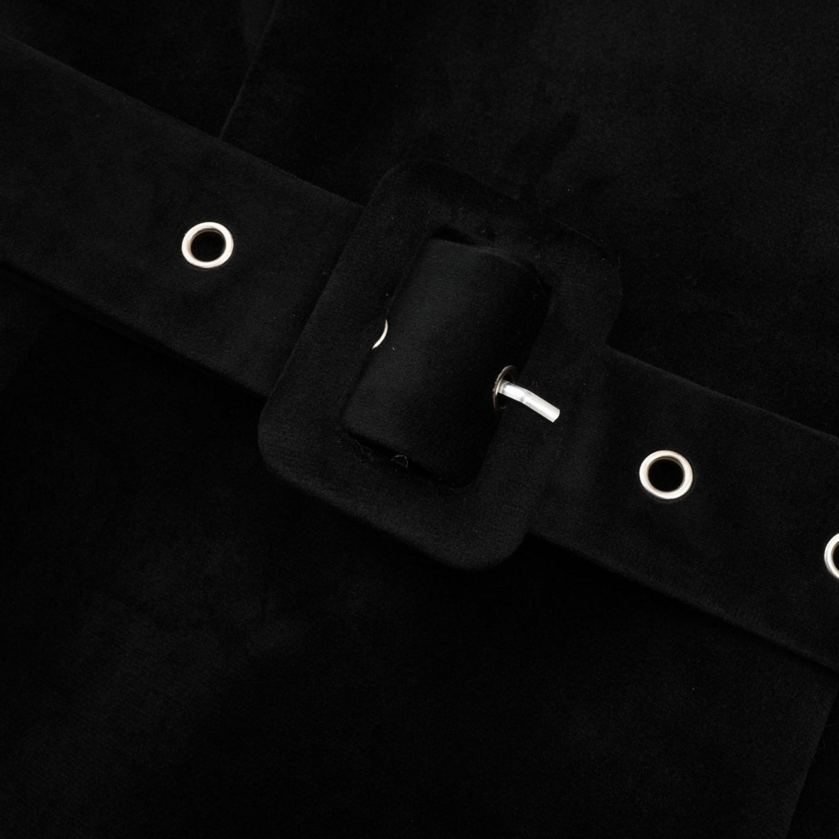 Willow Mini Dress Black Velvet Crystal Belt