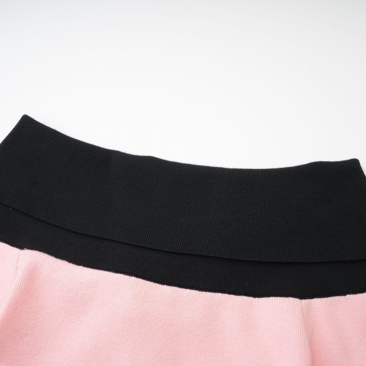 Yvette Mini Dress Pink Black Button Knit Thigh Length