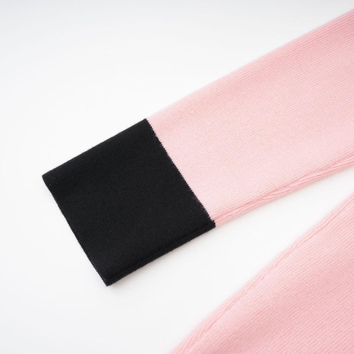 Yvette Mini Dress Pink Black Button Knit Thigh Length