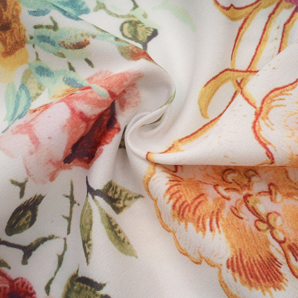 Yvonne Floral Tulle V - Neck Blouse With Flared Sleeves