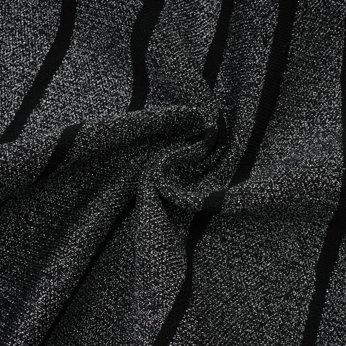 Zara Mini Dress Black Glitter Stripe Flare Gloss