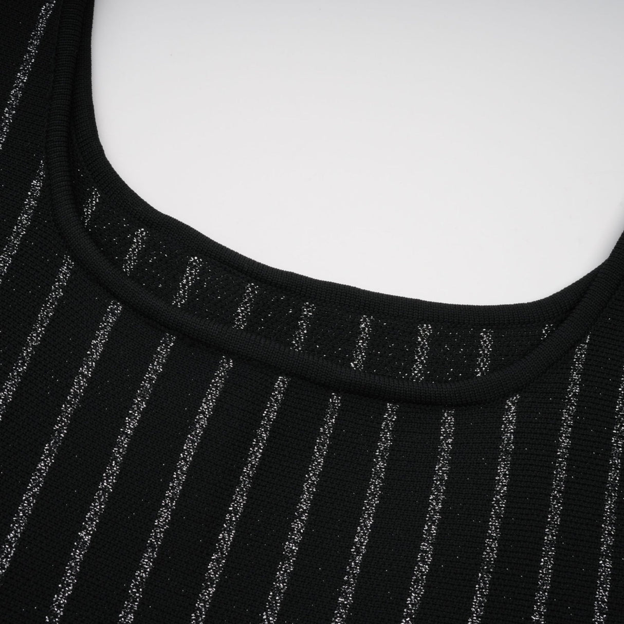 Zara Mini Dress Black Glitter Stripe Flare Gloss