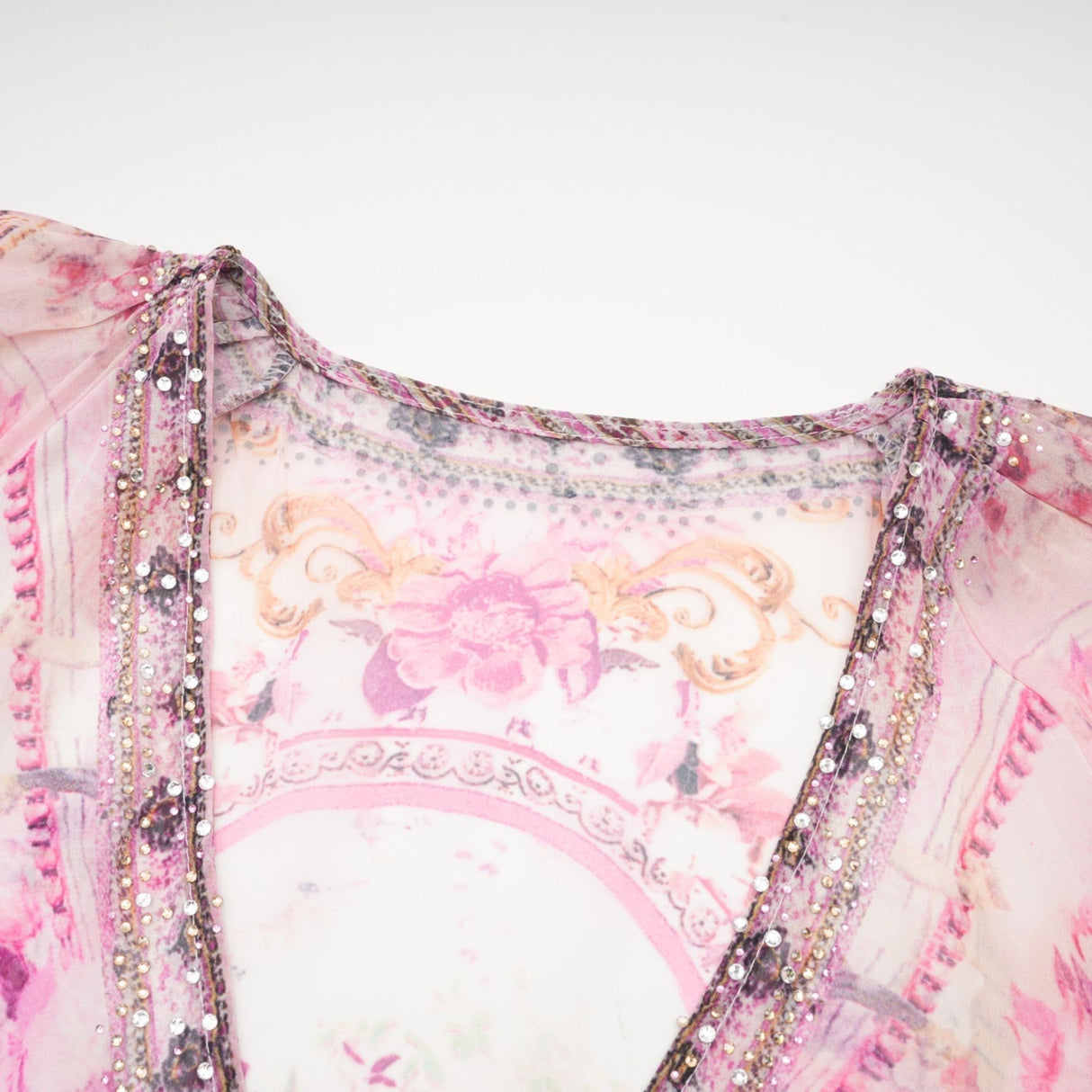 Zara Mini Dress Pink Crystal Embellished Pattern
