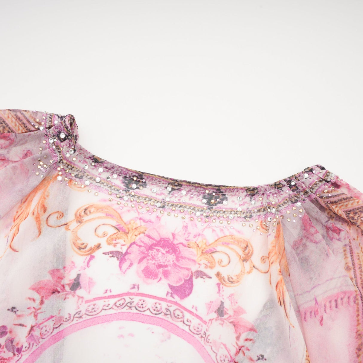 Zara Mini Dress Pink Crystal Embellished Pattern