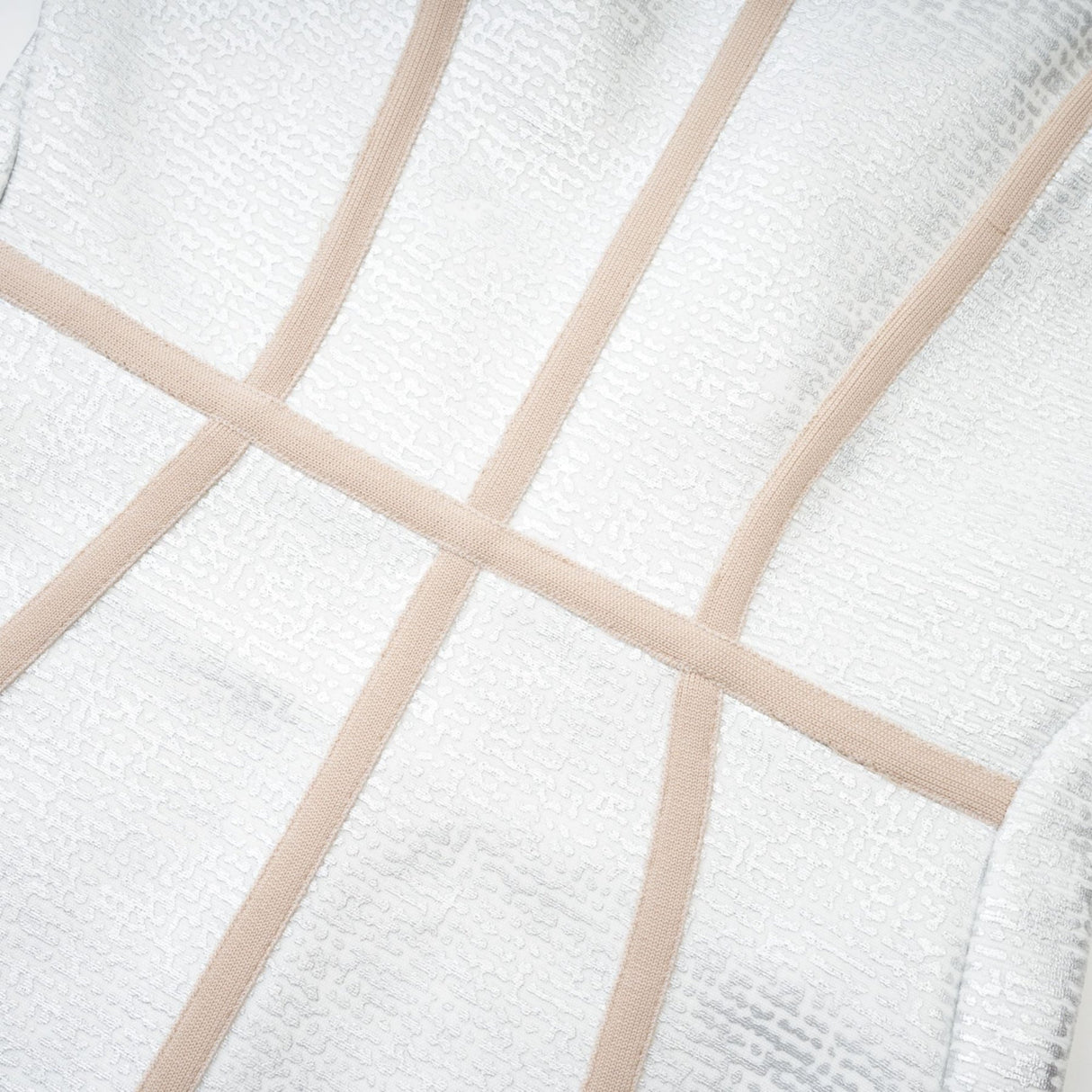 Zaria Mini Dress Silver Off the Shoulder Bandage