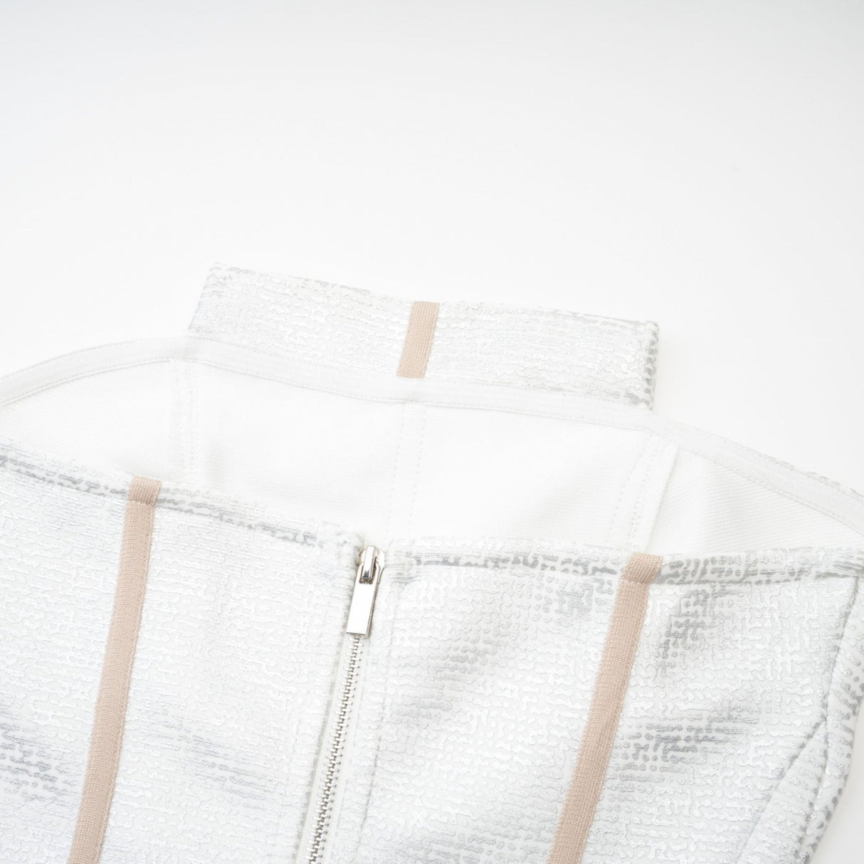 Zaria Mini Dress Silver Off the Shoulder Bandage