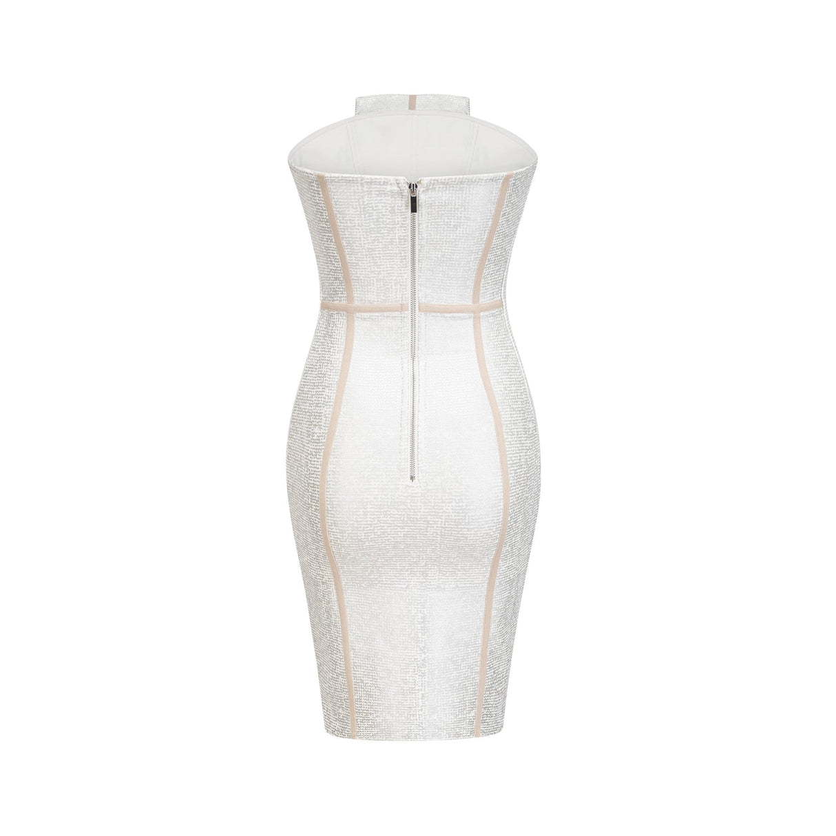 Zaria Mini Dress Silver Off the Shoulder Bandage