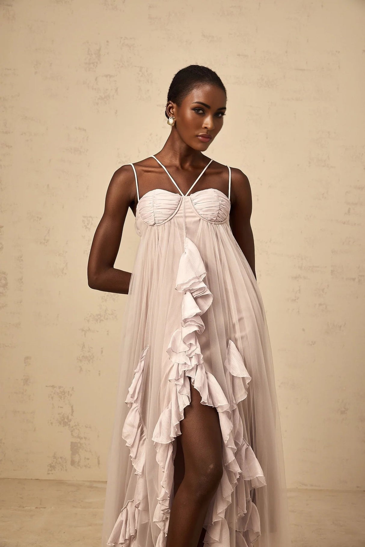 Zaylee Maxi Dress Light Purple Layered Ruffles