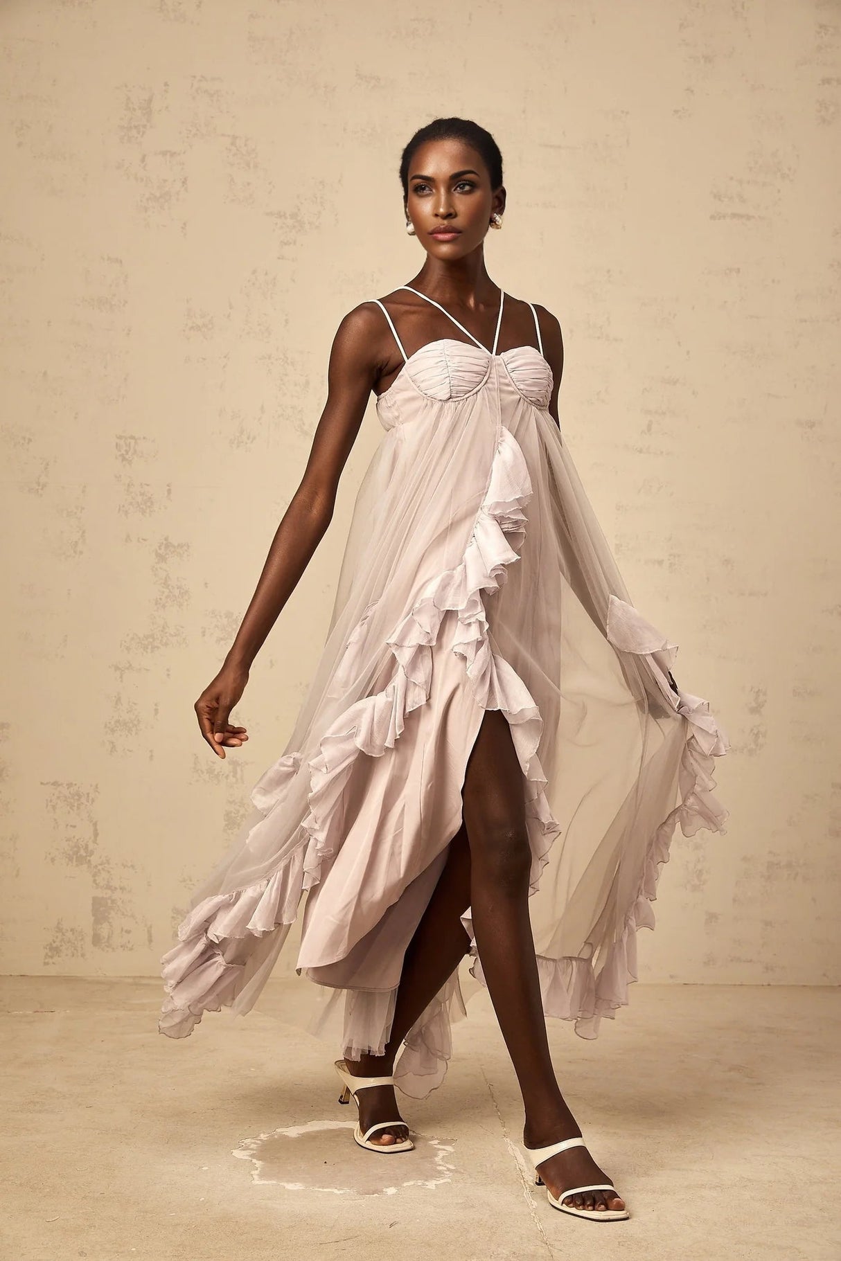 Zaylee Maxi Dress Light Purple Layered Ruffles