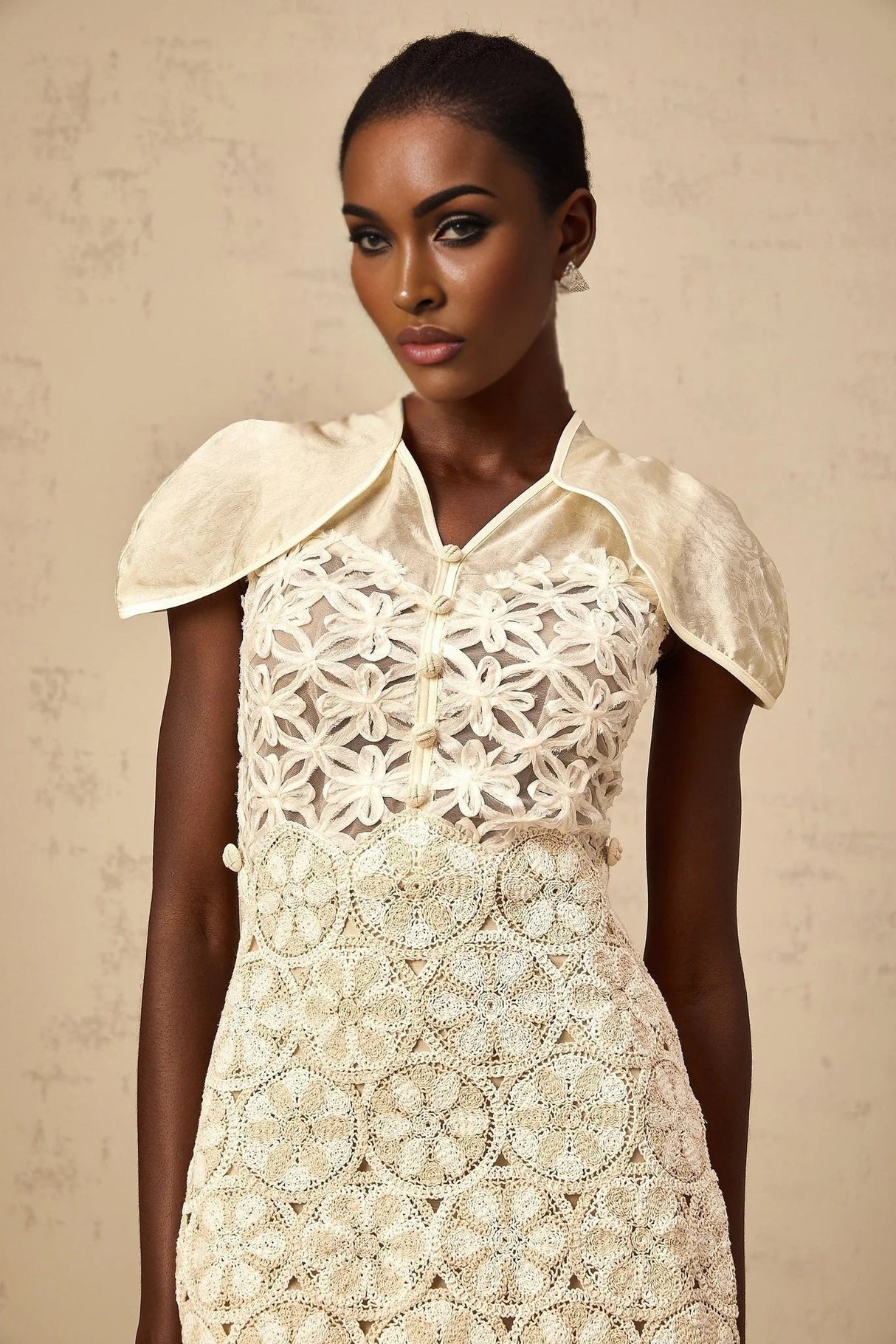 Zaylee Mini Dress White Organza Floral Embroidery Zip Fastening