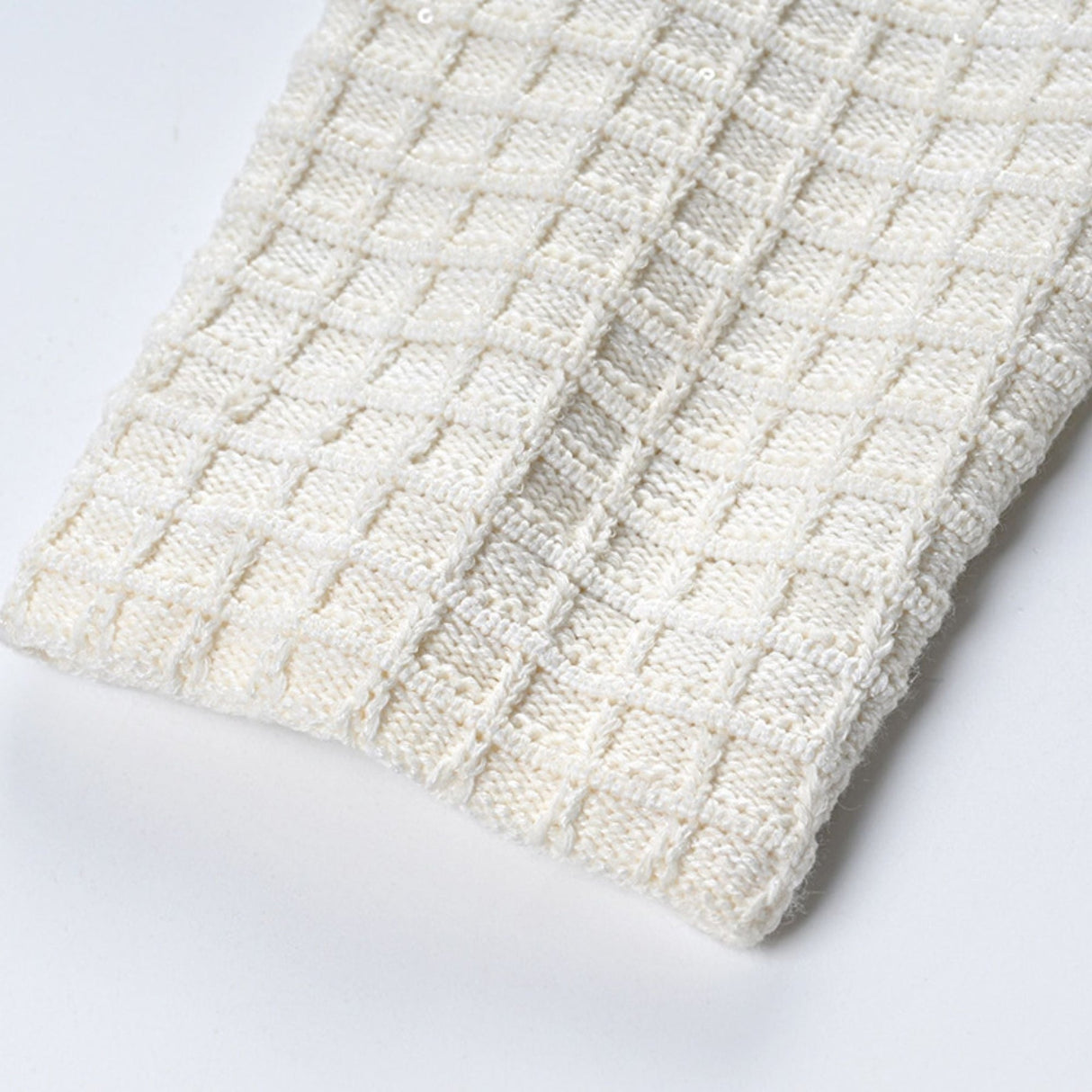 Zita Jacket & Skirt White Waffle Knit Set