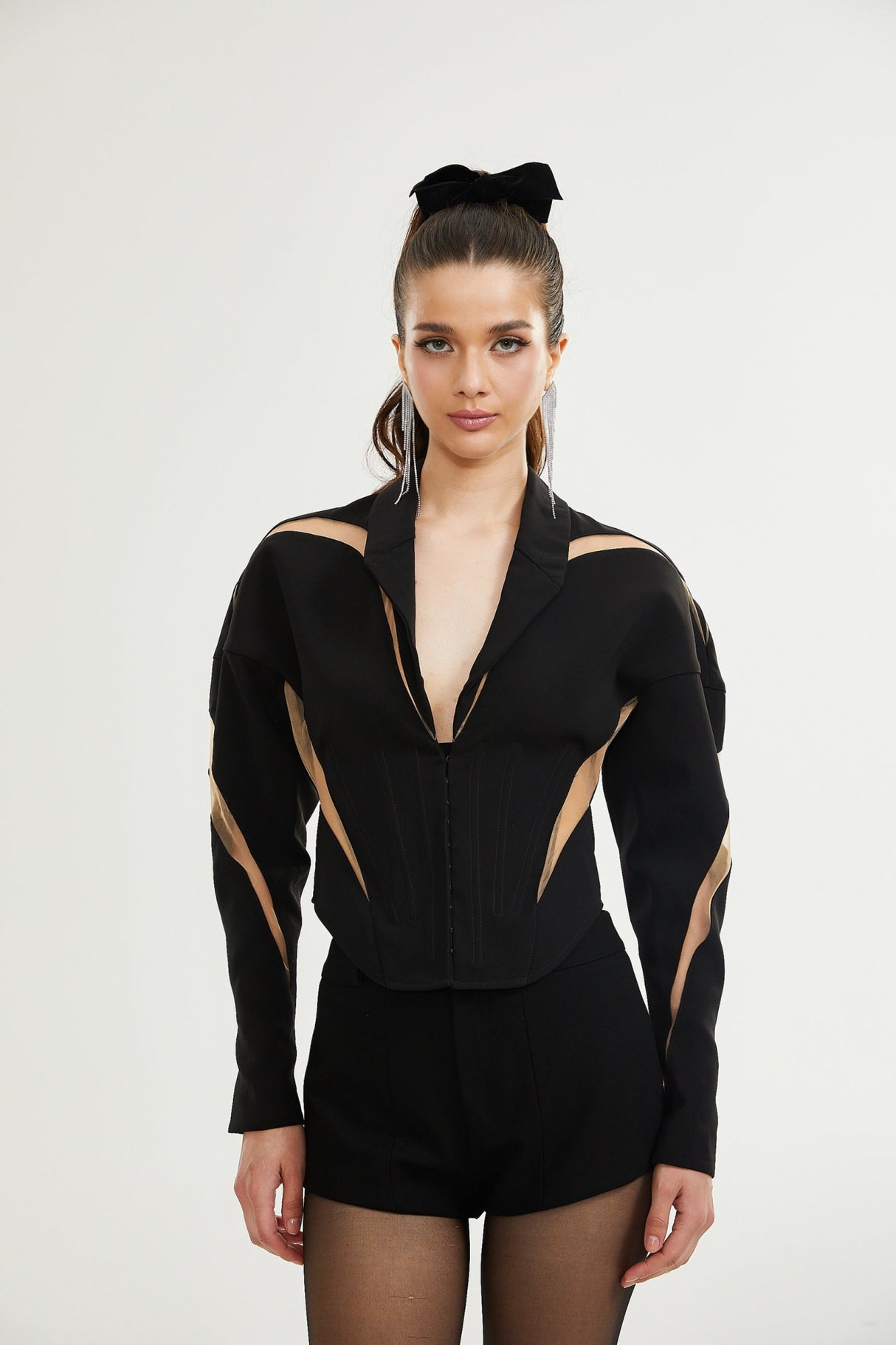 Zita Jacket with Corset Style & Mesh Panels
