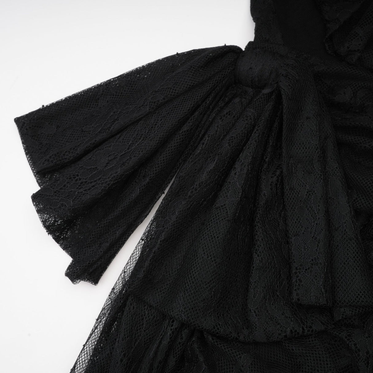 Zita Maxi Dress - Classic Blac - One - Shoulder Asymmetric Design with Lace Detailing