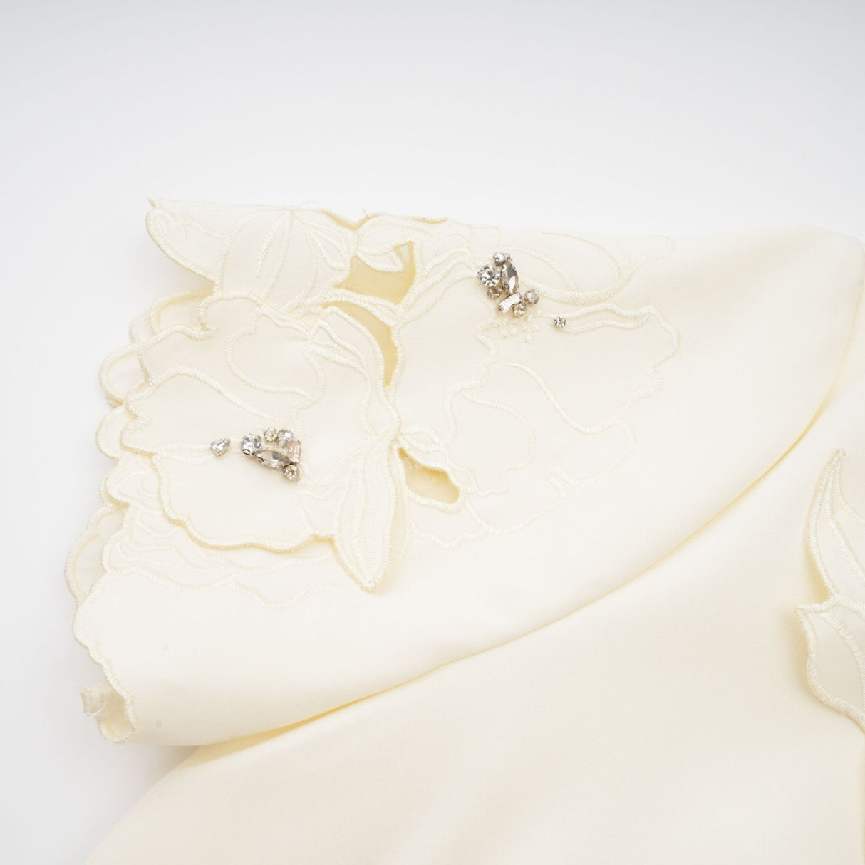 Zita Neutrals Skirt & Top Set 3D Petal Crystal Embellishment