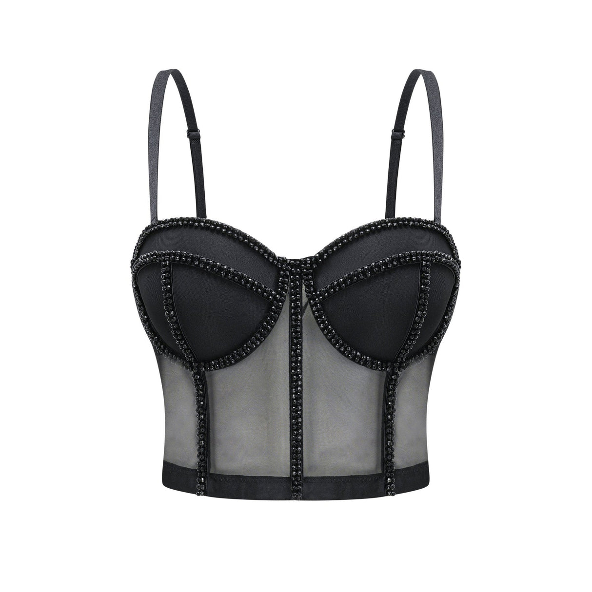 Zoe Corset Top with Embellished Details & Spaghetti Straps
