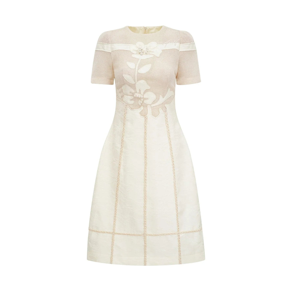 Zoe Floral Embroidery A - Line Midi Dress