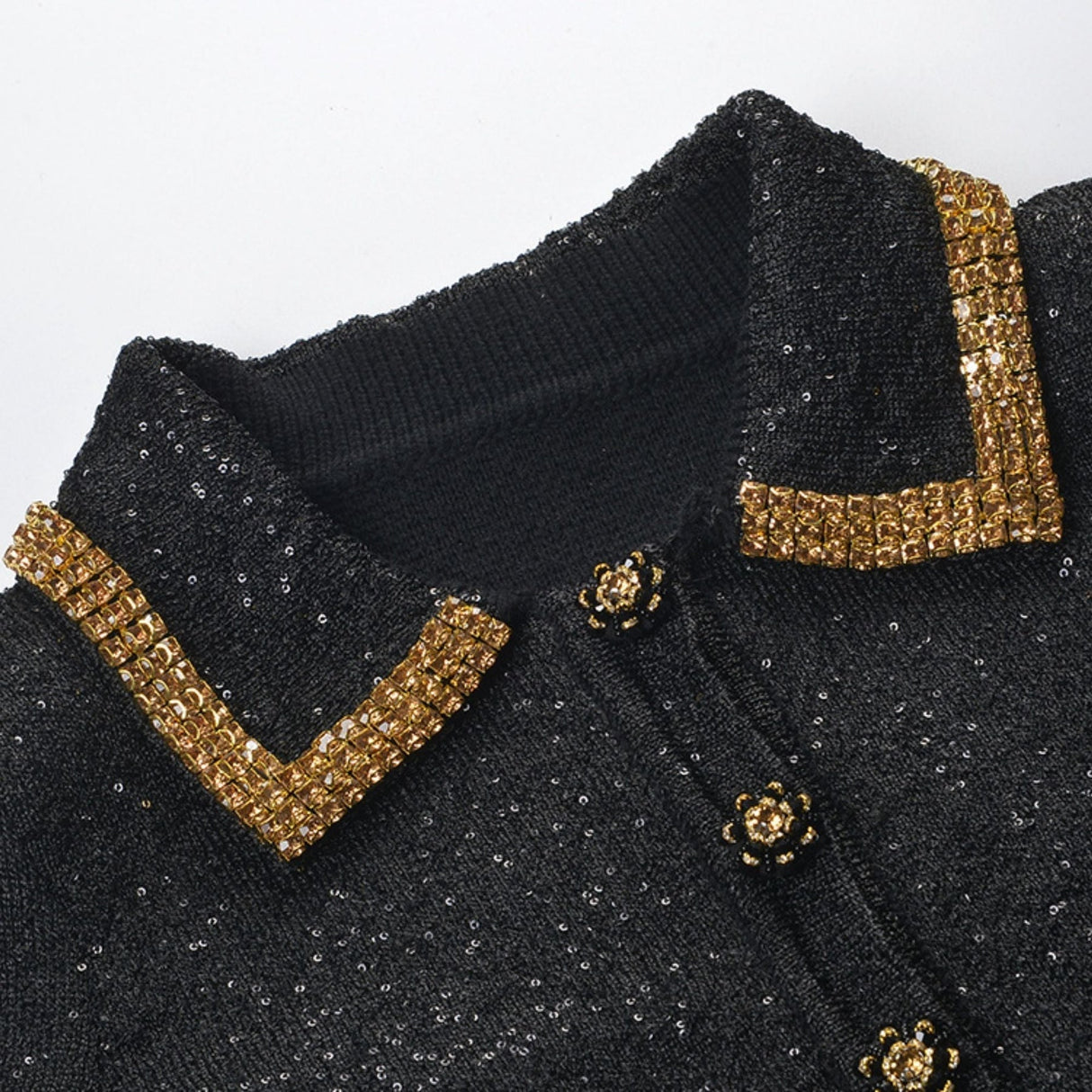 Zoe Jacket & Skirt Black Sequin Matching Set