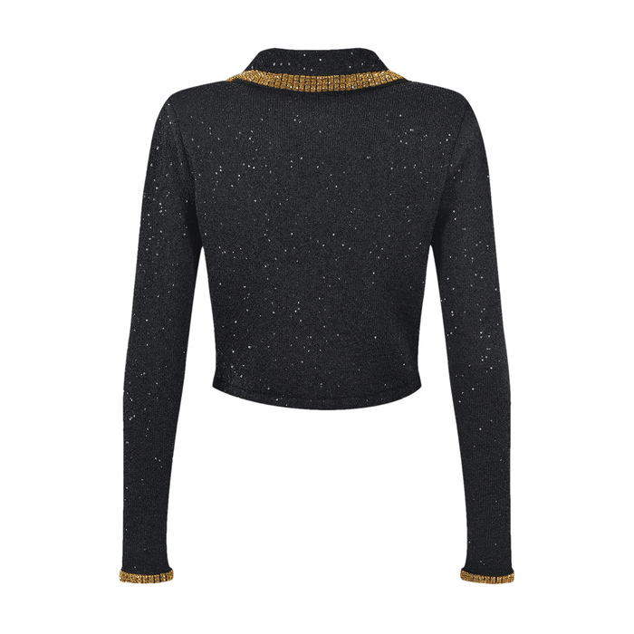 Zoe Jacket & Skirt Black Sequin Matching Set