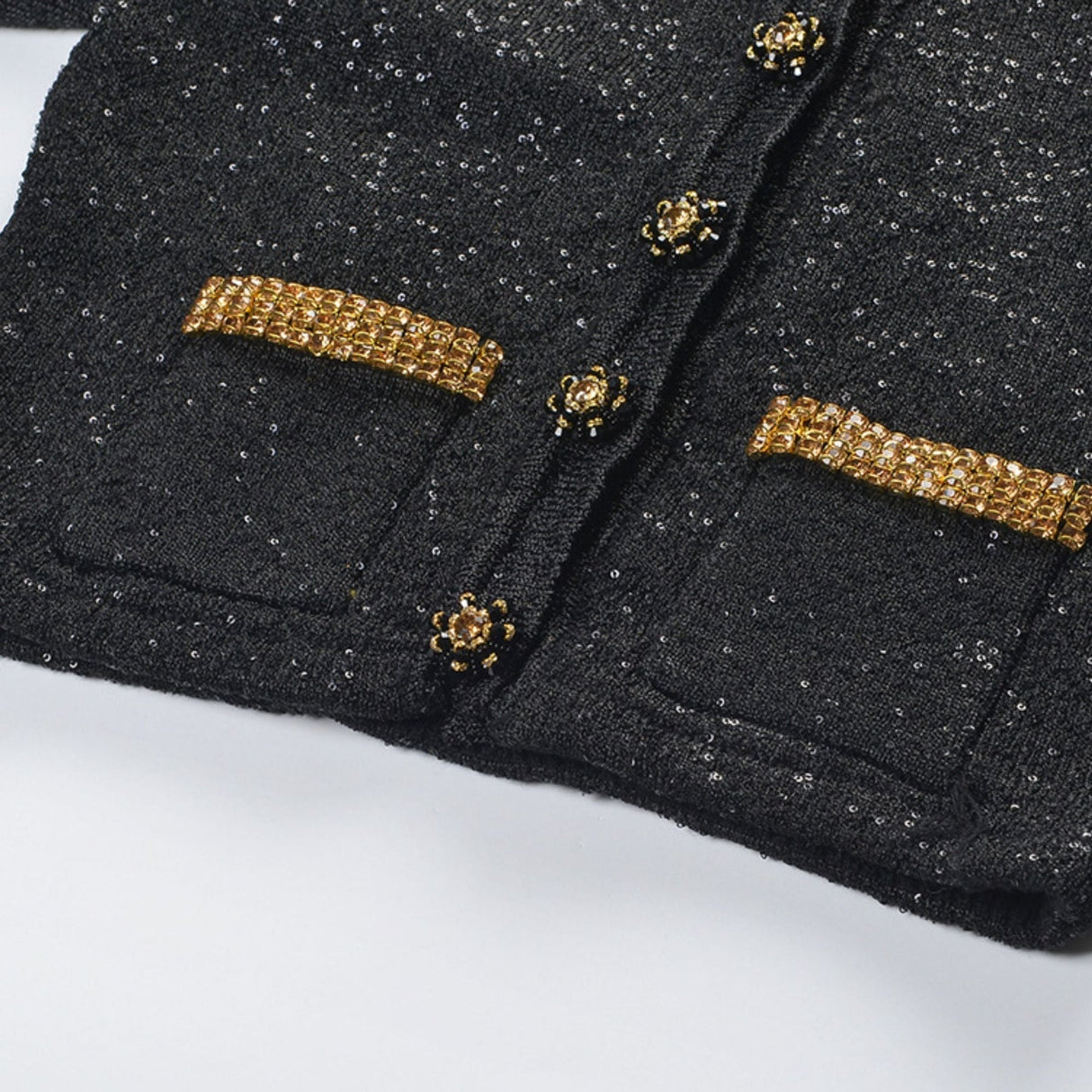 Zoe Jacket & Skirt Black Sequin Matching Set