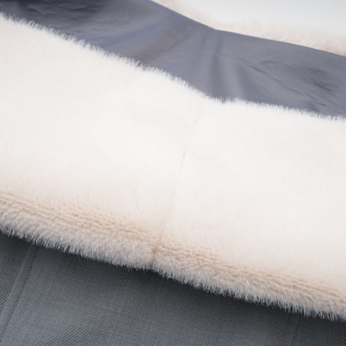 Zuri Mini Dress Grey with Faux Fur Shoulders