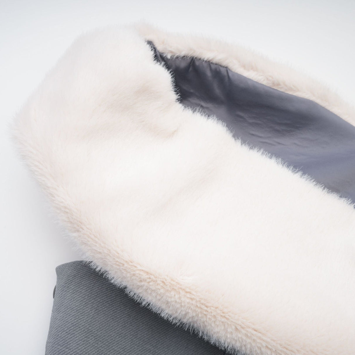 Zuri Mini Dress Grey with Faux Fur Shoulders