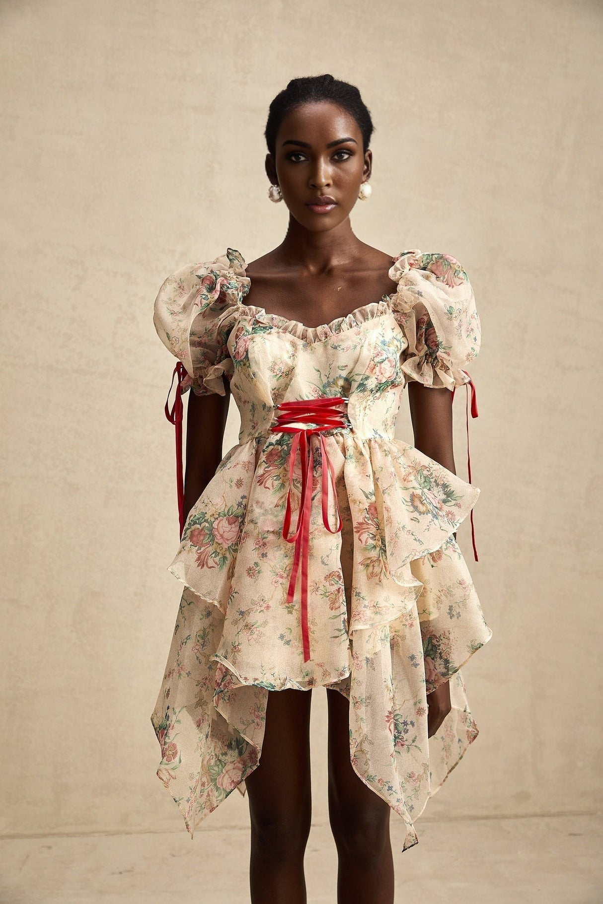 Zuri Mini Dress Sweetheart Neck Floral Print Mini Length