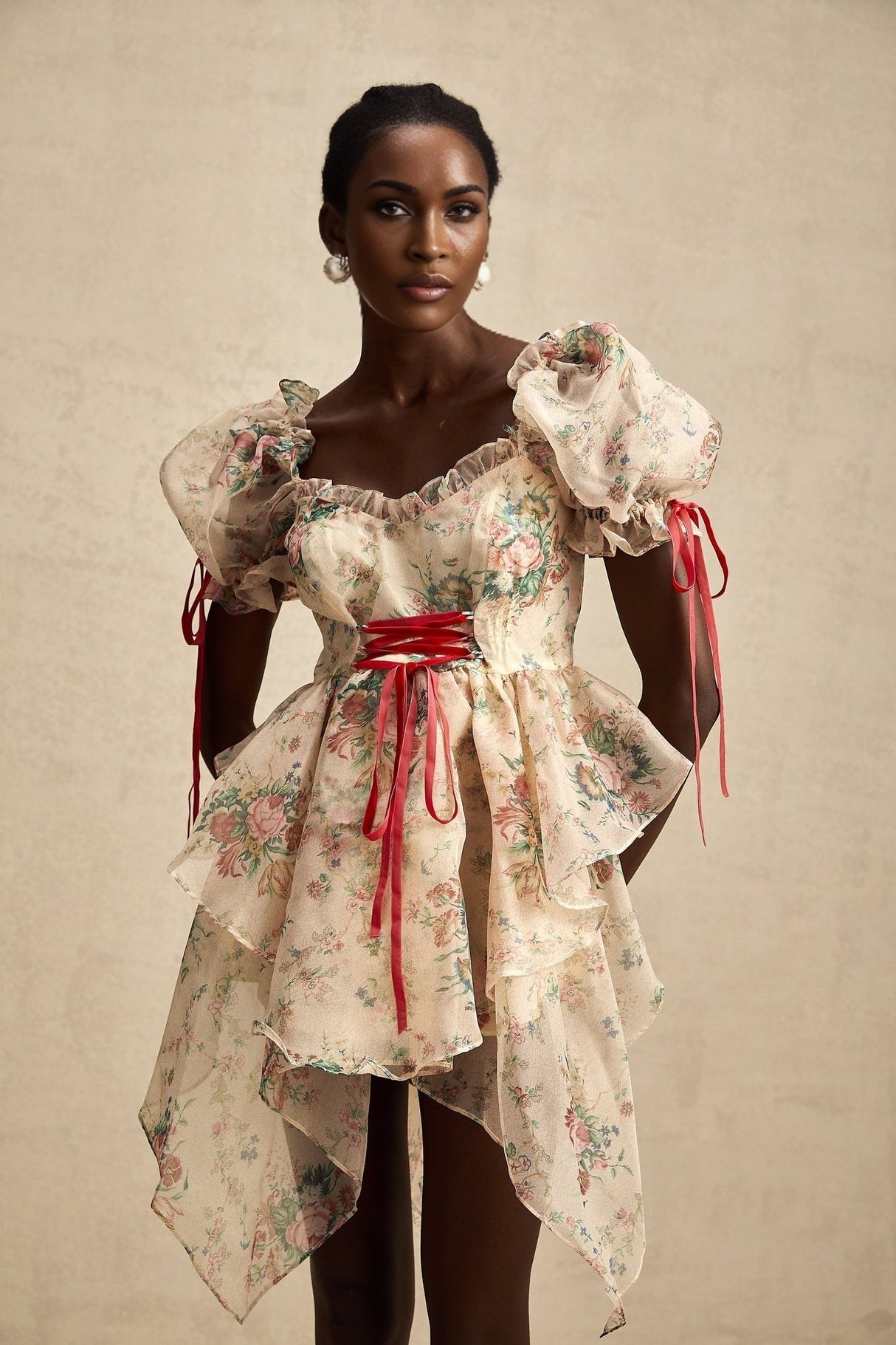 Zuri Mini Dress Sweetheart Neck Floral Print Mini Length