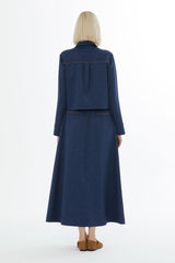 Shirt and Belted Hook Midi Skirt Set