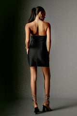 Miriana Mini Dress - Halterneck - Bandage - Sleek Silhouette - Intricate Neckline Detailing - Sparkling Embellishment