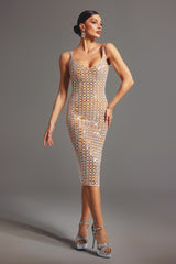 Giulietta Midi Dress - Sleeveless - Diamond Pattern - V-Neckline - Comfortable Fit - Statement Piece