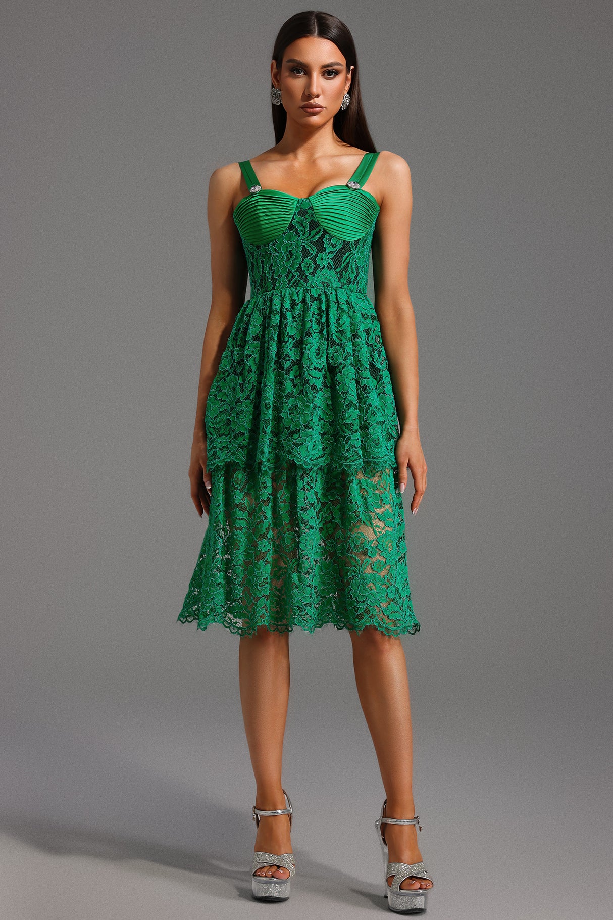 Malaya Mini Dress - Intricate Lace Detailing - Pleated Bodice - Feminine Silhouette - Open Back - Versatile Statement