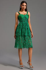 Malaya Mini Dress - Intricate Lace Detailing - Pleated Bodice - Feminine Silhouette - Open Back - Versatile Statement