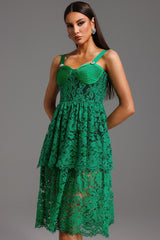 Malaya Mini Dress - Intricate Lace Detailing - Pleated Bodice - Feminine Silhouette - Open Back - Versatile Statement
