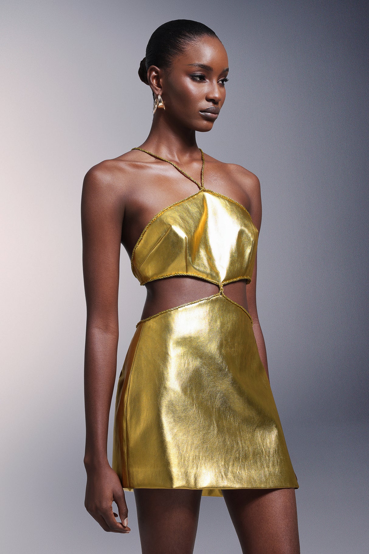 Makayla Makayla Mini Dress - Metallic Pu Fabric - Fine Surface Craftsmanship
