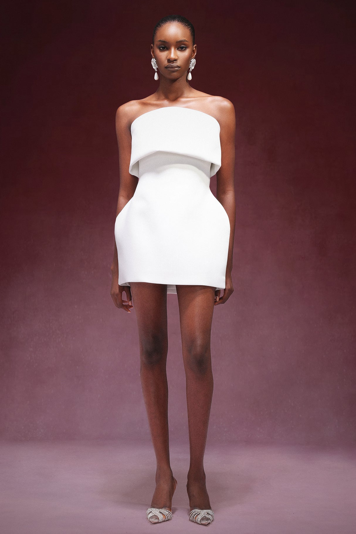 Sofia Mini Dress - Strapless - Sleeveless - Fitted Silhouette - Luxurious Fabric - Versatile Styling