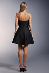 Gemma Strapless Diamond Bandage Mini Dress - Fitted Silhouette - Beaded Detailing - Flared Skirt - Glamour & - Comfortable Fit