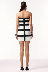 Myla Mini Dress - Strapless Neckline - Striped Pattern - Flattering Fit - High-Quality Materials - Head-Turning