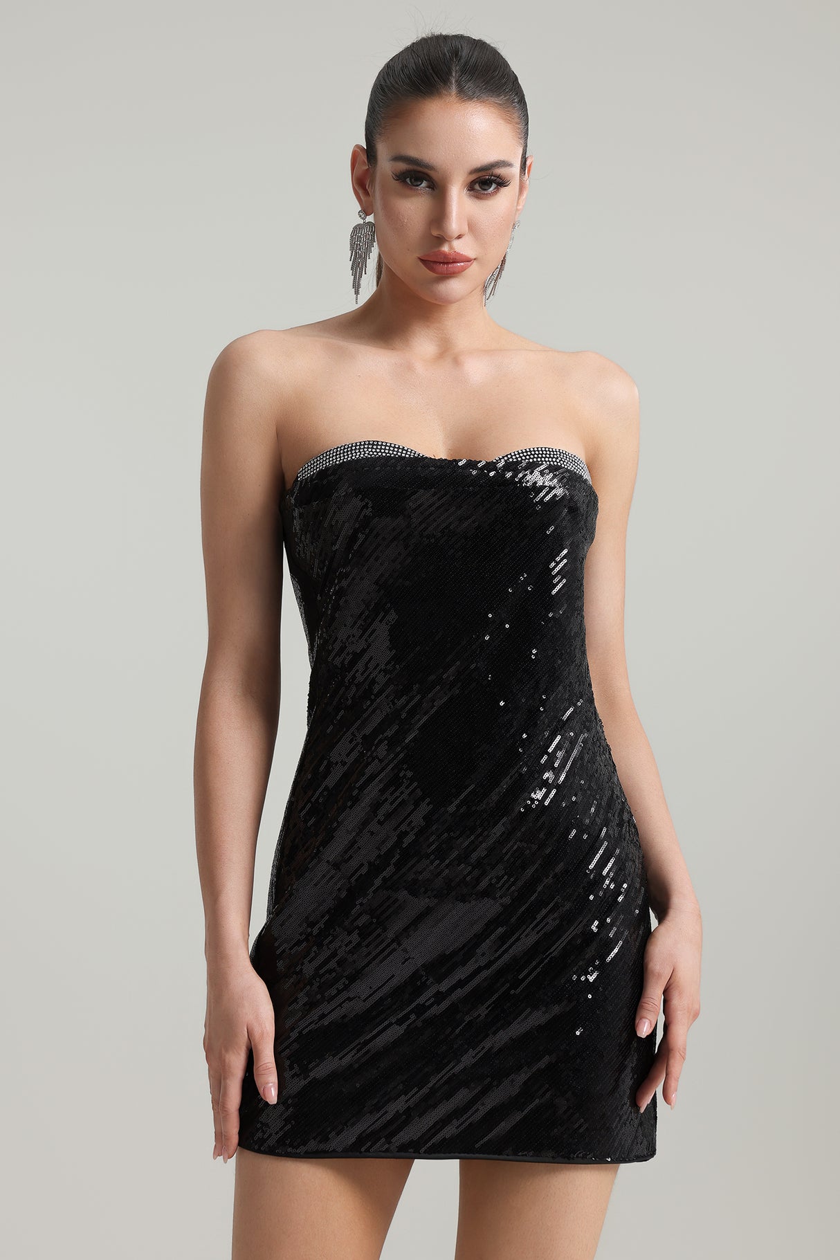 Serafina Strapless Sequin Mini Dress - Spotlight-Worthy - Glamorous Sequin Detailing - Flattering Body-Hugging Fit