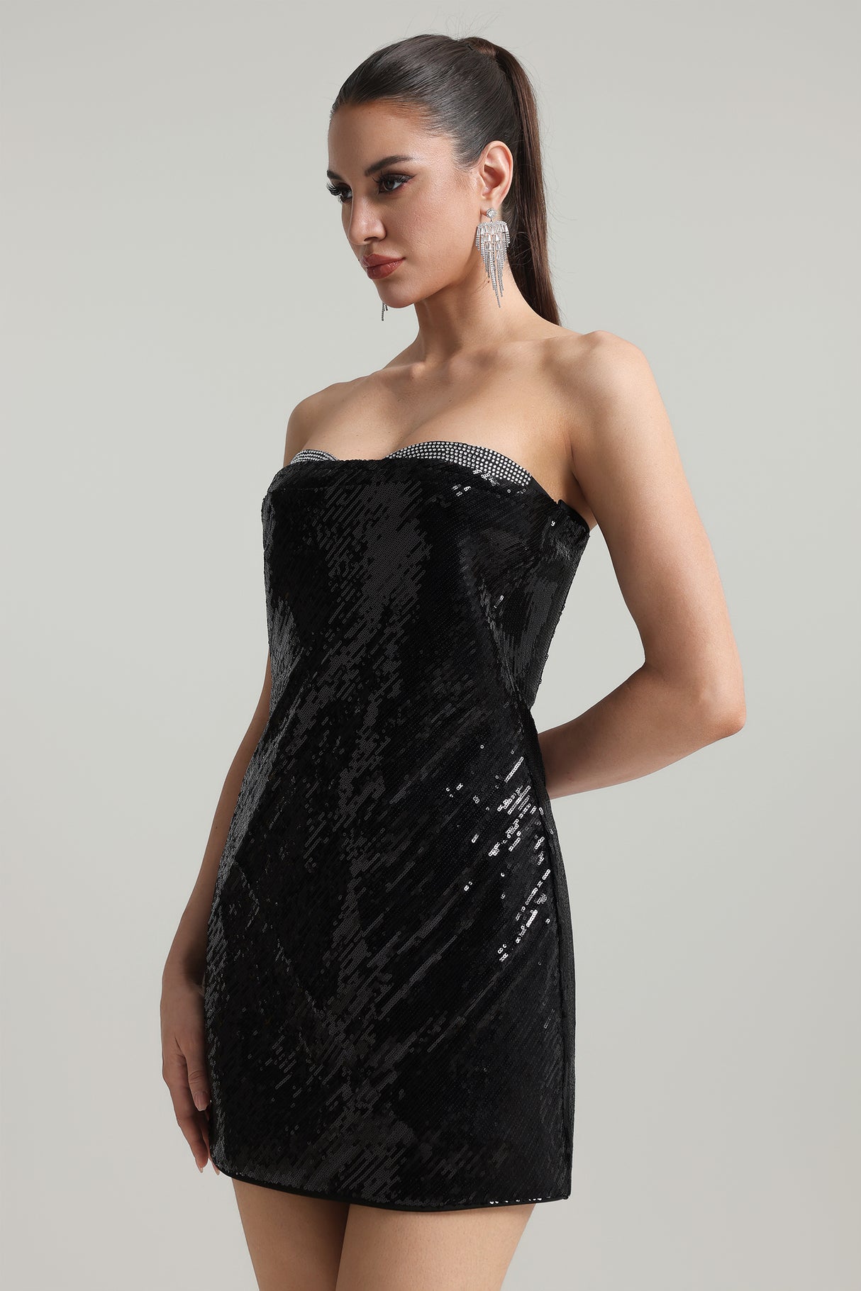Serafina Strapless Sequin Mini Dress - Spotlight-Worthy - Glamorous Sequin Detailing - Flattering Body-Hugging Fit