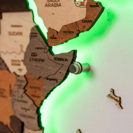 3D 3D LED Wooden World Map 3.0 Multicolor