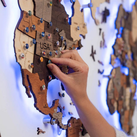 3D 3D LED Wooden World Map 3.0 Multicolor