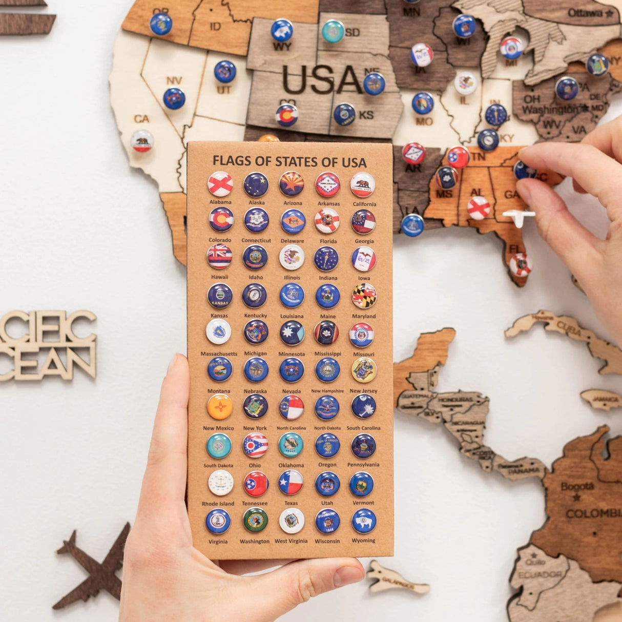 3D 3D LED Wooden World Map 3.0 Oak