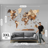 3D 3D LED Wooden World Map 3.0 Oak