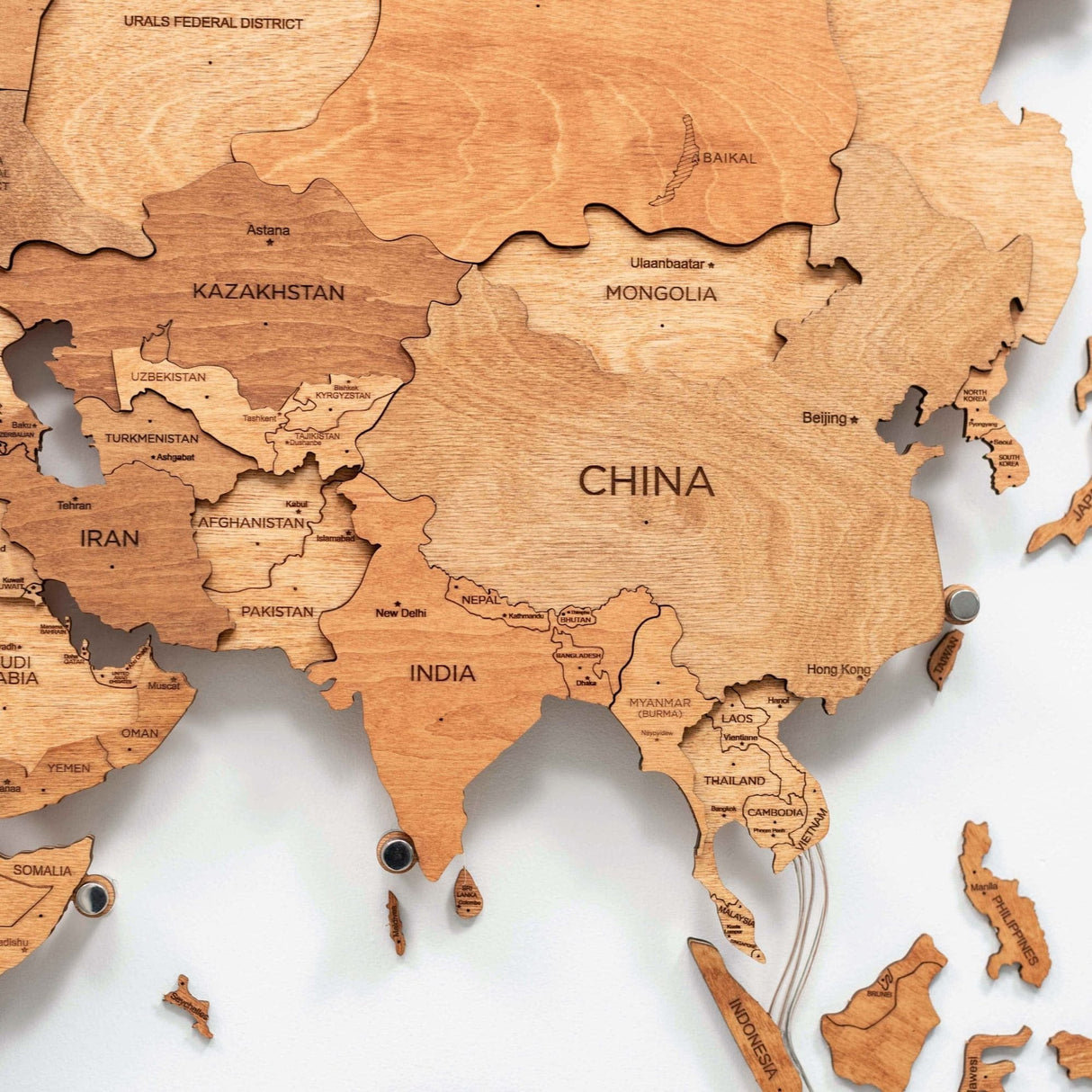 3D 3D LED Wooden World Map 3.0 Oak
