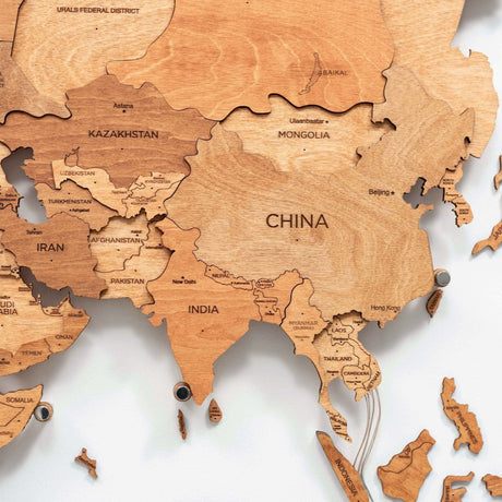 3D 3D LED Wooden World Map 3.0 Oak
